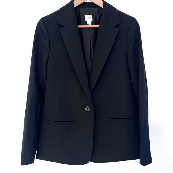 J.Crew Black One Button Blazer Size 2 - Picture 6 of 16
